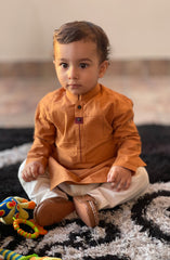 INFANT SEMI FORMAL KAMEEZ SHALWAR RUST