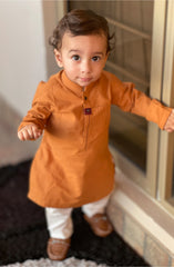 INFANT SEMI FORMAL KAMEEZ SHALWAR RUST