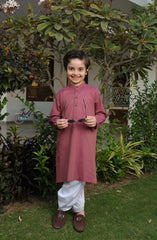 SUMMER'22 BOYS PLAIN KURTA LIGHT MAROON