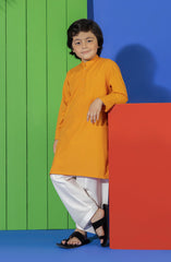 SUMMER'23 BOYS PLAIN KURTA ORANGE