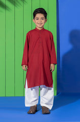 SUMMER'23 BOYS PLAIN KURTA RED