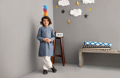 BOYS KURTA CASUAL GREY