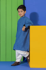 SUMMER'23 BOYS PLAIN KURTA BLUE