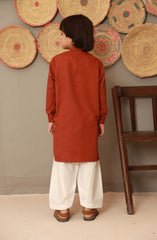 SUMMER'23 BOYS SEMI FORMAL KURTA RUST