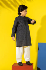 SUMMER'23 BOYS PRINTED KURTA BLACK