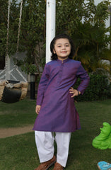SUMMER'22 BOYS PLAIN KURTA PURPLE