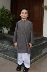 SUMMER'22 BOYS PLAIN KURTA CHARCOAL