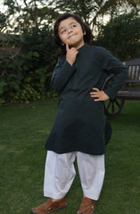 SUMMER'22 BOYS PLAIN KURTA GREEN