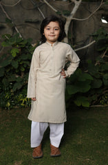SUMMER'22 BOYS FORMAL EMBROIDERY KURTA BEIGE