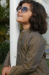 SUMMER'22 BOYS SEMI FORMAL STYLING KURTA OLIVE