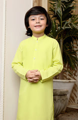 EID FESTIVE'22 BOYS PLAIN KAMEEZ SHALWAR LEMON