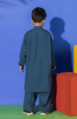 SUMMER'23 BOYS PLAIN KAMEEZ SHALWAR DARK TEAL