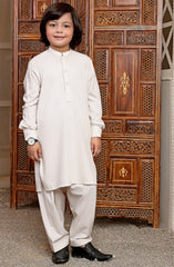 EID FESTIVE'22 BOYS PLAIN KAMEEZ SHALWAR LIGHT BEIGE