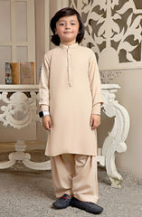 EID FESTIVE'22 BOYS SEMI FORMAL KAMEEZ SHALWAR DARK FAWN