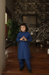 SUMMER'22 BOYS SEMI FORMAL KAMEEZ SHALWAR BLUE