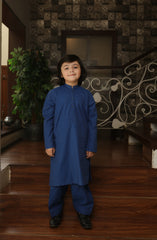 SUMMER'22 BOYS SEMI FORMAL KAMEEZ SHALWAR BLUE