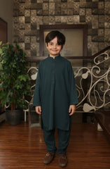 SUMMER'22 BOYS PLAIN KAMEEZ SHALWAR DEEP TEAL