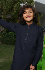 SUMMER'22 BOYS CASUAL STYLING KAMEEZ SHALWAR NAVY BLUE