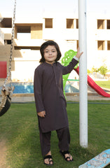 SUMMER'22 BOYS SEMI FORMAL EMBROIDEREY KAMEEZ SHALWAR BROWN