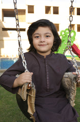 SUMMER'22 BOYS SEMI FORMAL EMBROIDEREY KAMEEZ SHALWAR BROWN