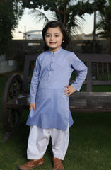 SUMMER'22 BOYS CASUAL STYLING KAMEEZ SHALWAR SKY BLUE
