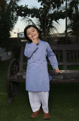 SUMMER'22 BOYS CASUAL STYLING KAMEEZ SHALWAR SKY BLUE