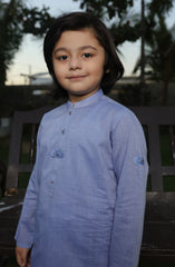 SUMMER'22 BOYS CASUAL STYLING KAMEEZ SHALWAR SKY BLUE