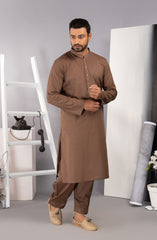 MEN KAMEEZ SHALWAR PLAIN BROWN