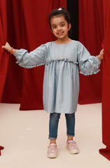 WINTER'22 FROST BLUE 1PC STITCHED KURTI