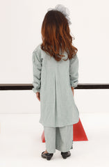 SUMMER'23 SELF JACQURARD GIRLS 2PC STITCHED SUIT