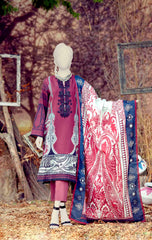 WOMEN SERENA SHEER EMBROIDERED STITCHED 3PC SUIT