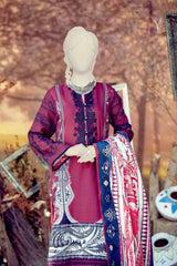 WOMEN SERENA SHEER EMBROIDERED STITCHED 3PC SUIT