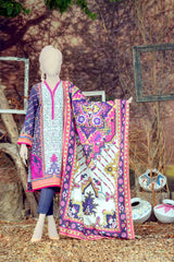 WOMEN PERSIAN WINDMILL EMBROIDERED STITCHED 3PC SUIT