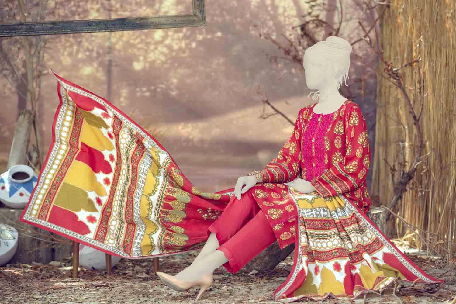 ISFAHAN EMBROIDERED STITCHED 3PC SUIT