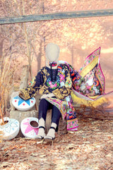 WOMEN ROYAL DELFT EMBROIDERED STITCHED 3PC SUIT