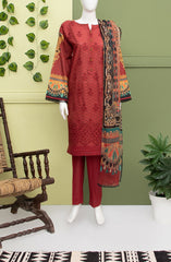 WOMEN ORNAMENTAL LAWN 3PC UNSTITCHED
