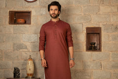 MEN KURTA PLAIN BROWN
