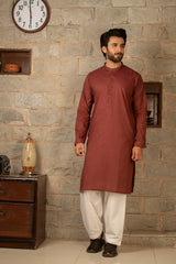 MEN KURTA PLAIN BROWN