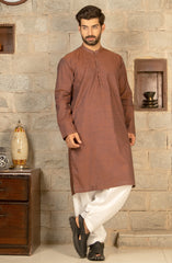 MEN KURTA PLAIN BROWN (6675885031598)