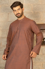 MEN KURTA PLAIN BROWN (6675885031598)
