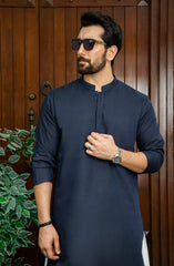 MEN KURTA PLAIN NAVY BLUE