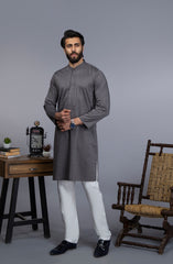 MEN KURTA FORMAL CHARCOAL (6654691246254)