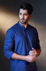 SUMMER'23 MEN KURTA PLAIN BLUE