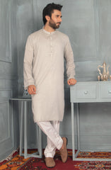 MEN KURTA PLAIN GREY (6977699283118)