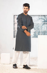 MEN KURTA PLAIN DARK GREEN (6848075333806)