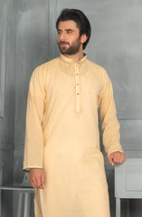 MEN KURTA PLAIN YELLOW (6978127134894)