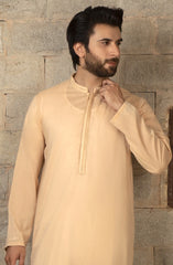 MEN EMBROIDERY KURTA SEMI FORMAL PEACH