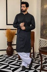 MEN KURTA PLAIN BLACK