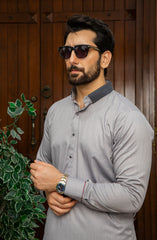 MEN KAMEEZ SHALWAR PLAIN GREY (7058592628910)
