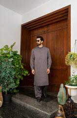 SUMMER'22 MEN CASUAL STYLING KAMEEZ SHALWAR GREY